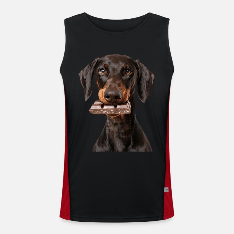 Dobermann Funktionelles Kontrast-Tank Top für Männer 