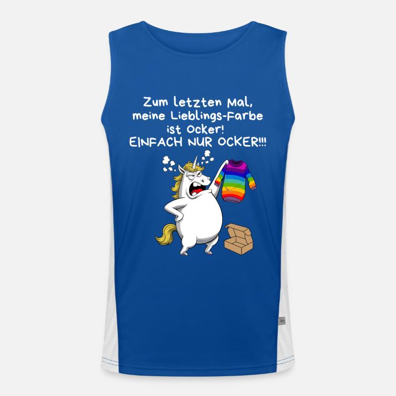 Karneval Geburtstag Einhorn Lustig Geschenk Comic Funktionelles Kontrast-Tank Top für Männer 