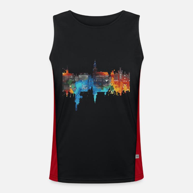 Westland - Men's Functional Contrast Tank Top - black/red