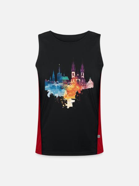 Elk - Men's Functional Contrast Tank Top  - black/red