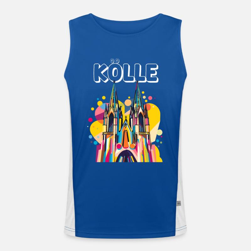 Carnival Cologne Cologne Alaaf Kölsch Cologne Cathedral Colorful Men's Functional Contrast Tank Top 