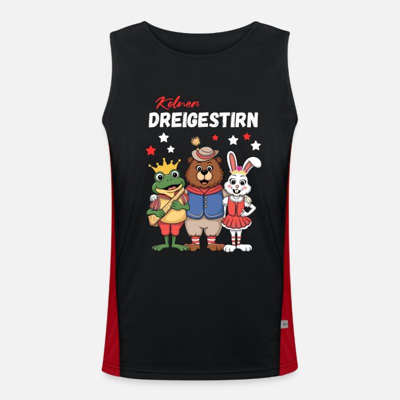 Karneval Köln Dreigestirn Kölner Kölle Alaaf Bär Funktionelles Kontrast-Tank Top für Männer 