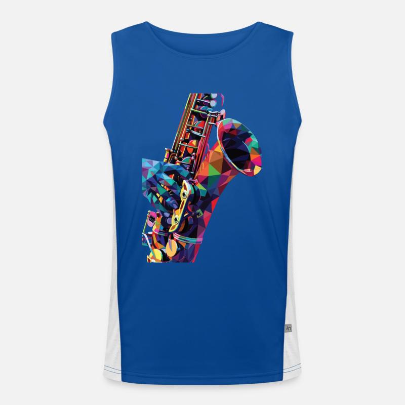 Saxophon Funktionelles Kontrast-Tank Top für Männer 