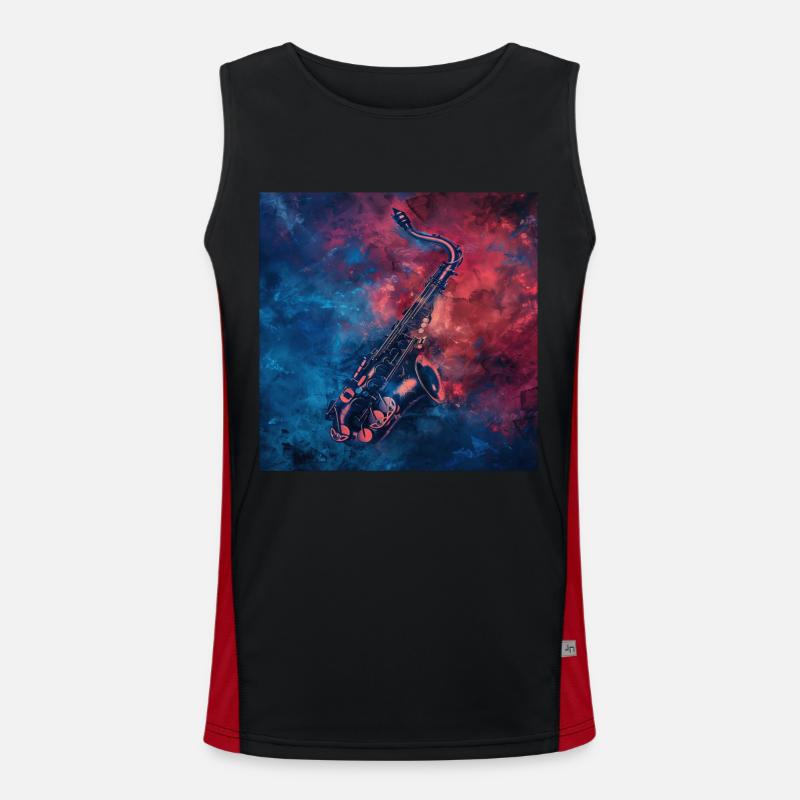 Saxophon Funktionelles Kontrast-Tank Top für Männer 