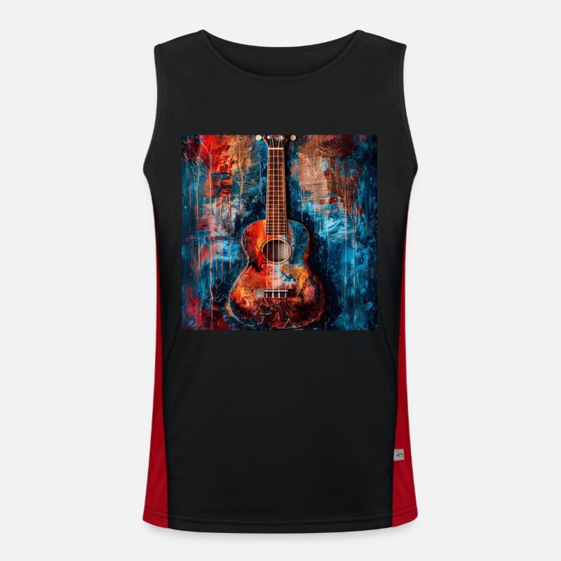 Ukulele Funktionelles Kontrast-Tank Top für Männer 