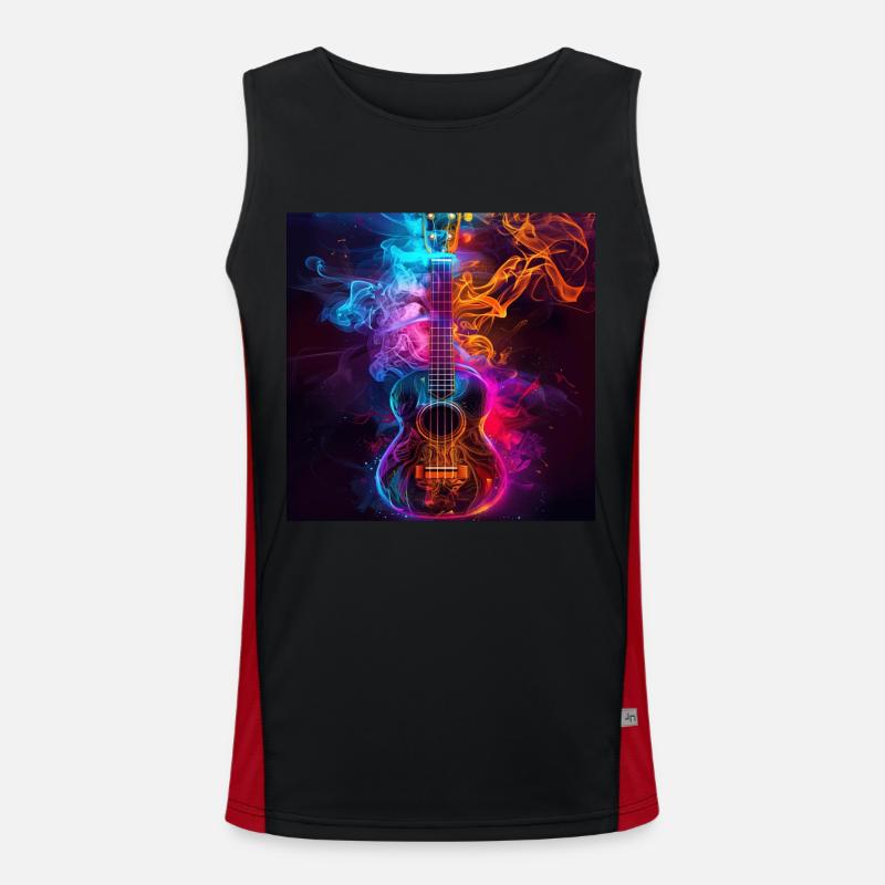 Ukulele Funktionelles Kontrast-Tank Top für Männer 