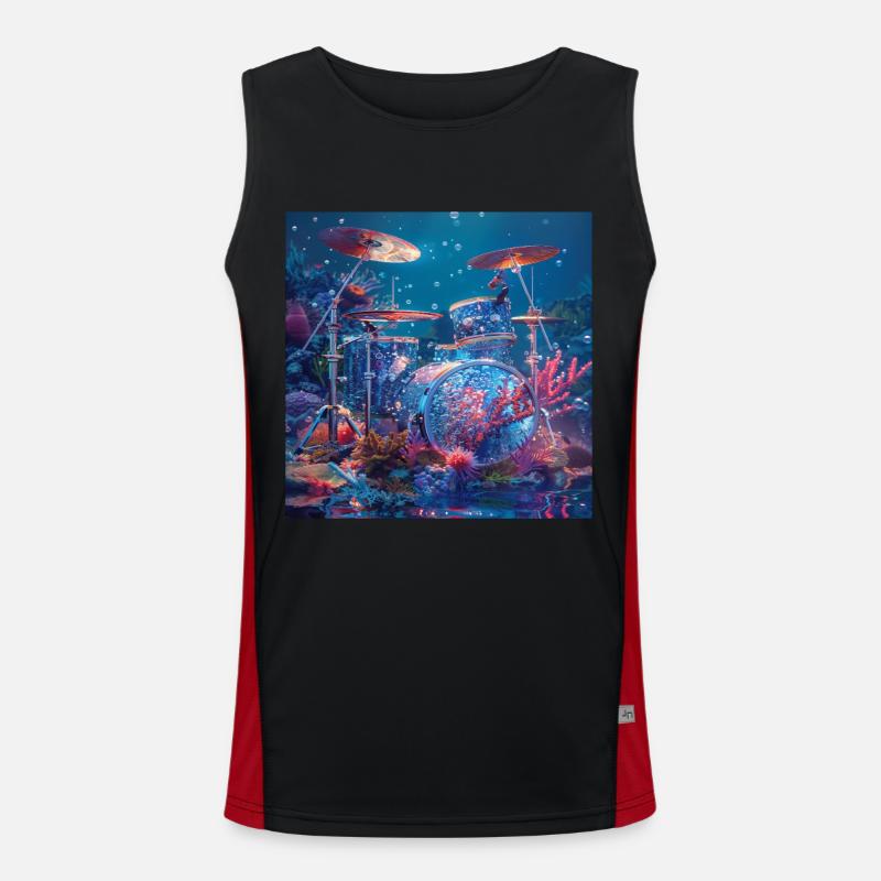 Schlagzeug Funktionelles Kontrast-Tank Top für Männer 