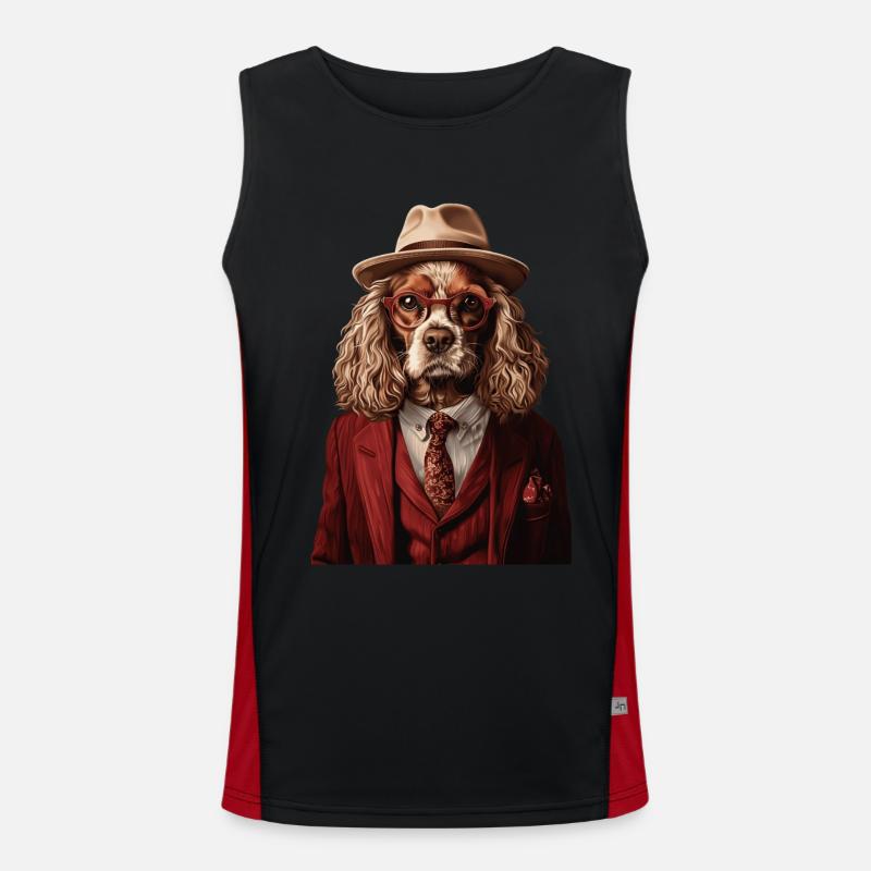Cocker Spaniel Funktionelles Kontrast-Tank Top für Männer 