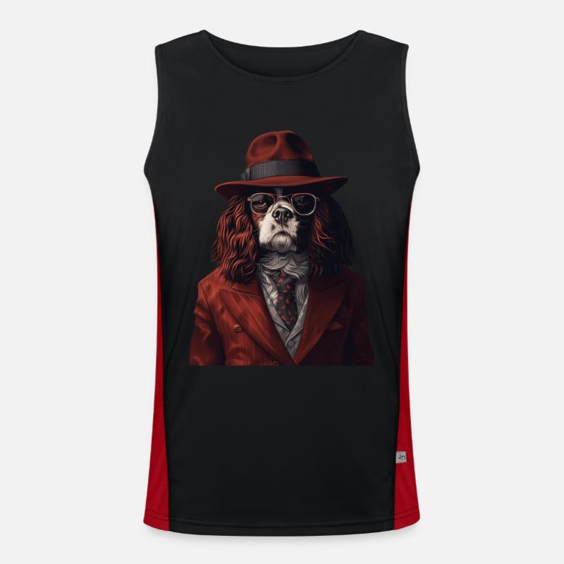 Cavalier King Charles Funktionelles Kontrast-Tank Top für Männer 