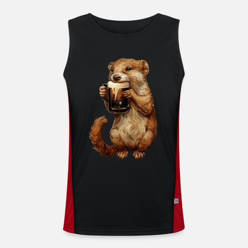 Hermelin Bier Funktionelles Kontrast-Tank Top für Männer 