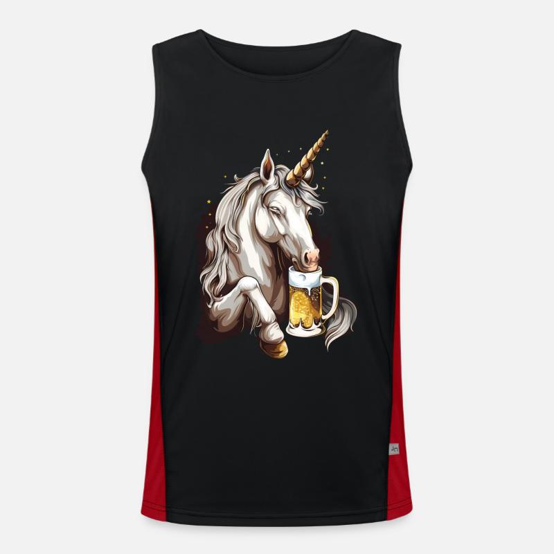 Einhorn Bier Funktionelles Kontrast-Tank Top für Männer 