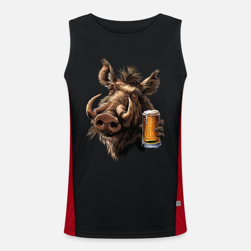 Warzenschwein Bier Funktionelles Kontrast-Tank Top für Männer 