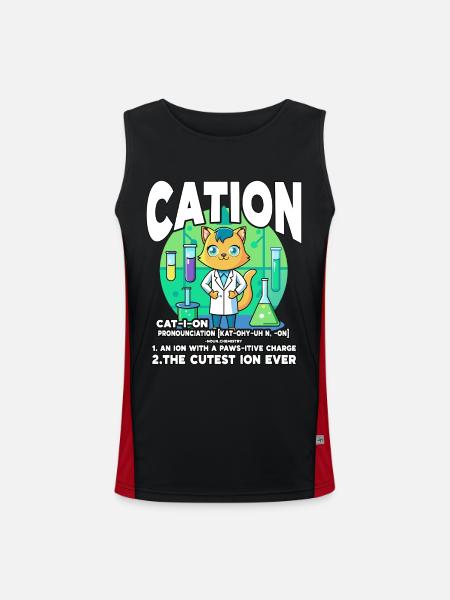 Kation - Funktionelles Kontrast-Tank Top für Männer  - Schwarz/Rot