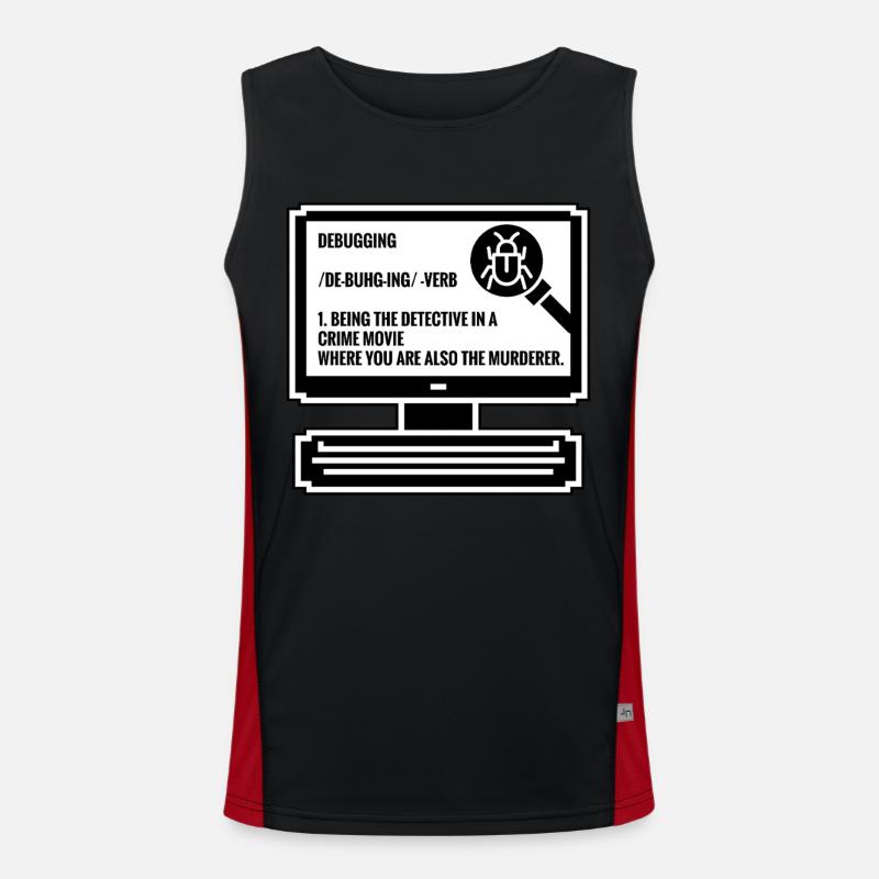 Debugging - Men's Functional Contrast Tank Top  - black/red