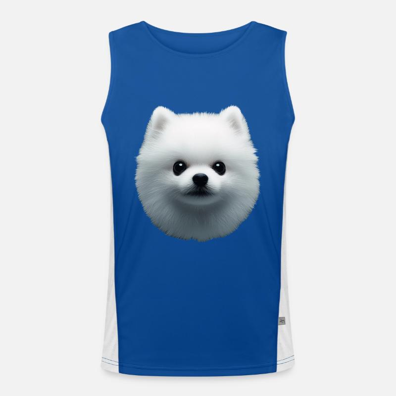 Zwergspitz Funktionelles Kontrast-Tank Top für Männer 