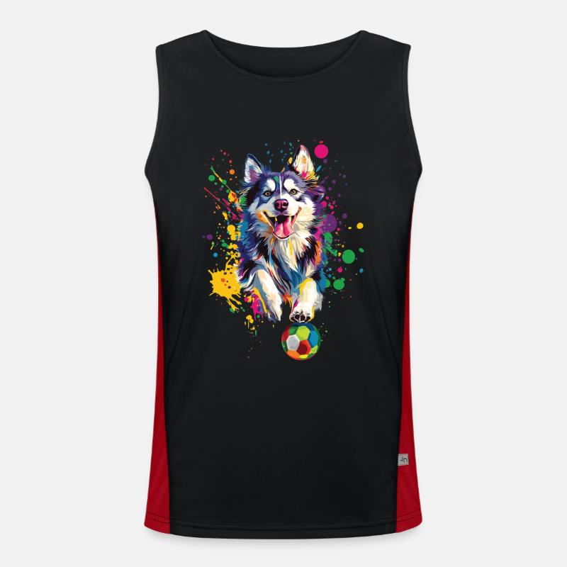 Alaskan Malamute Funktionelles Kontrast-Tank Top für Männer 