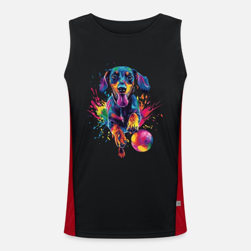 Dackel Funktionelles Kontrast-Tank Top für Männer 