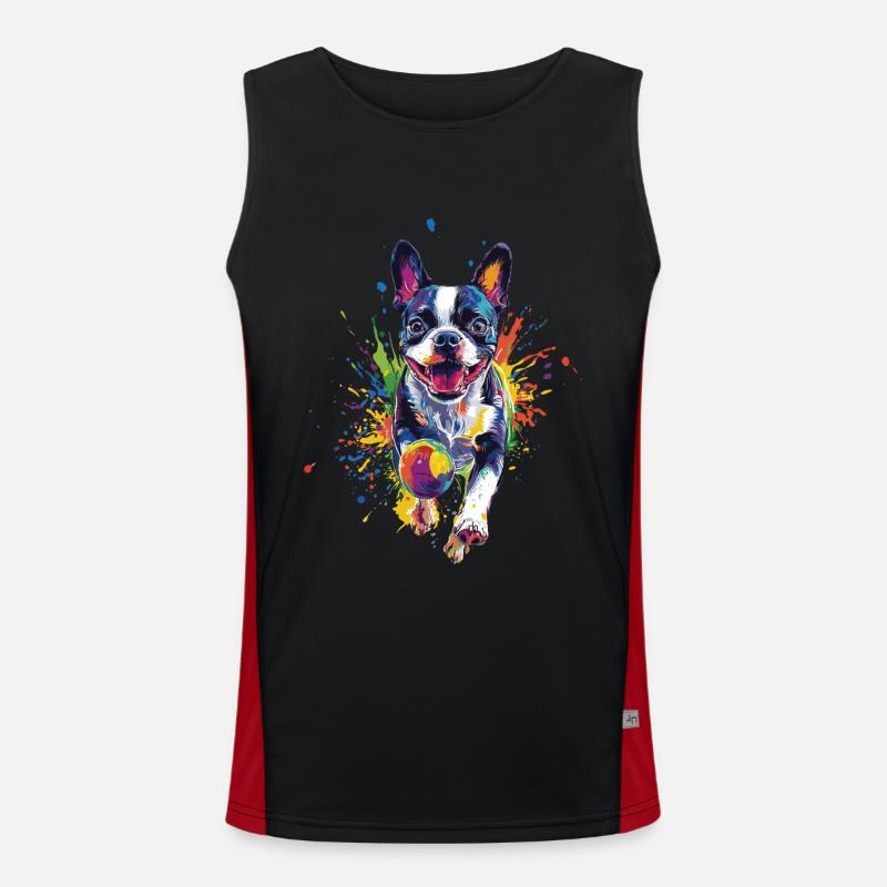 Boston Terrier Funktionelles Kontrast-Tank Top für Männer 