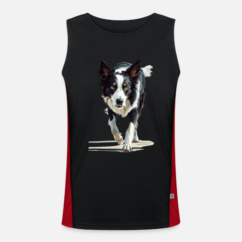 Border Collie Funktionelles Kontrast-Tank Top für Männer 