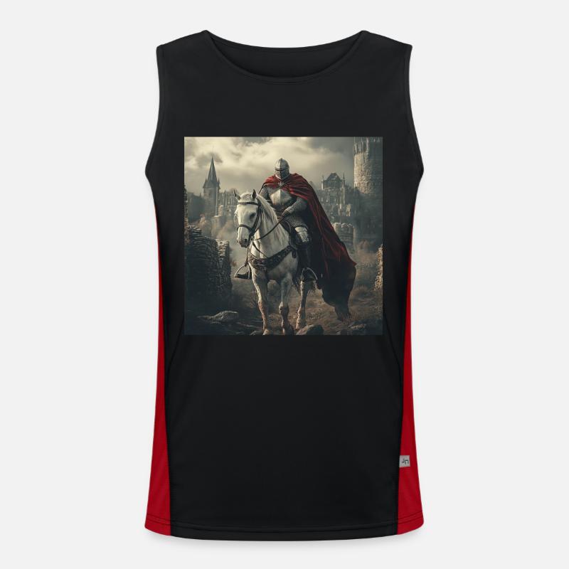 Ritter auf Pferd Funktionelles Kontrast-Tank Top für Männer 