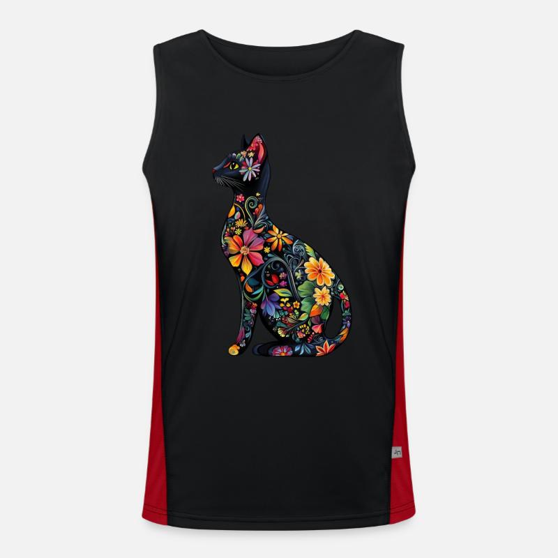 Russisch Blau Katze Funktionelles Kontrast-Tank Top für Männer 