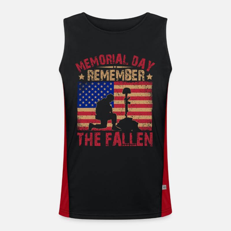 Memorial day Remember the Fallen Men's Functional Contrast Tank Top 