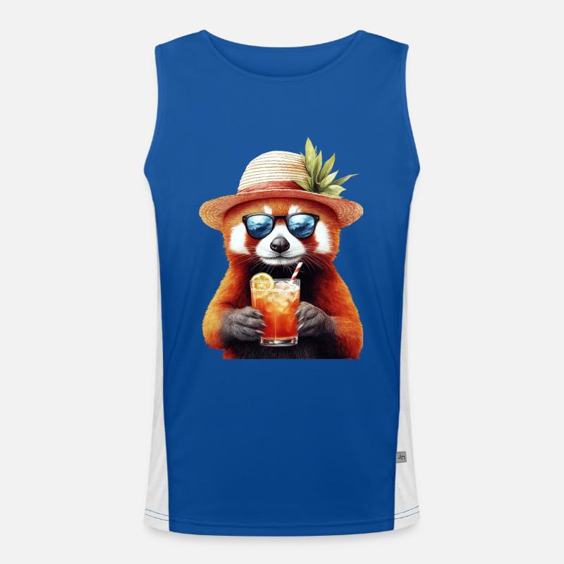 Roter Panda Funktionelles Kontrast-Tank Top für Männer 