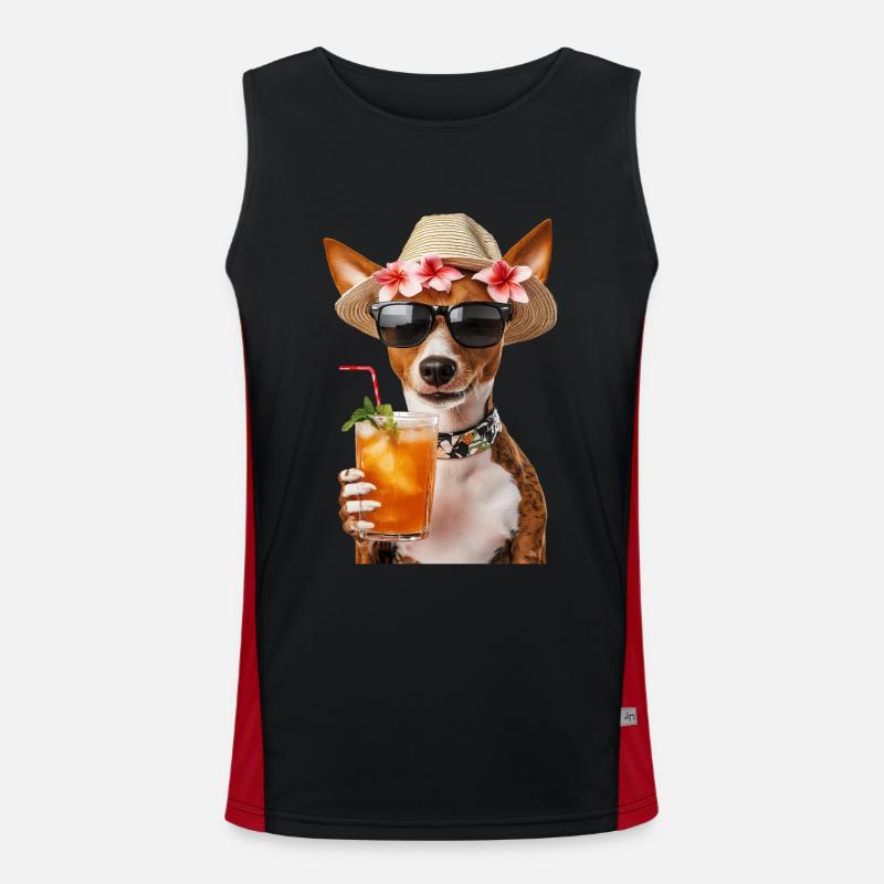 Basenji Funktionelles Kontrast-Tank Top für Männer 