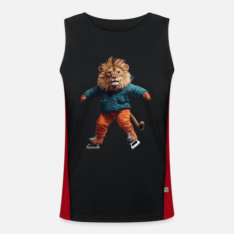 Löwe Funktionelles Kontrast-Tank Top für Männer 