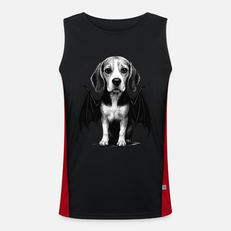 Beagle - Funktionelles Kontrast-Tank Top für Männer  - Schwarz/Rot