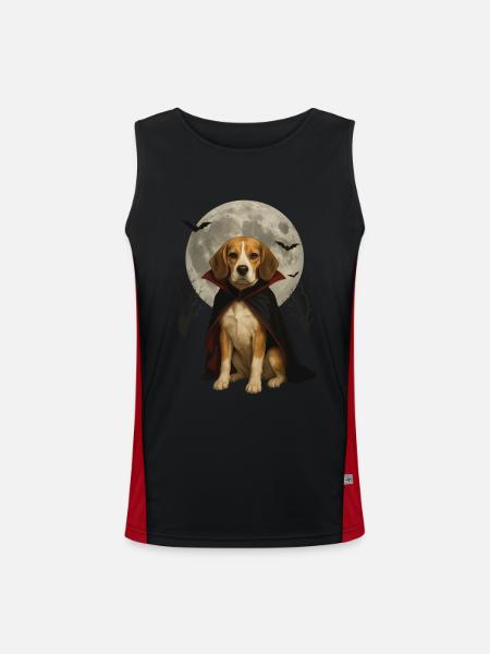 Beagle - Funktionelles Kontrast-Tank Top für Männer  - Schwarz/Rot