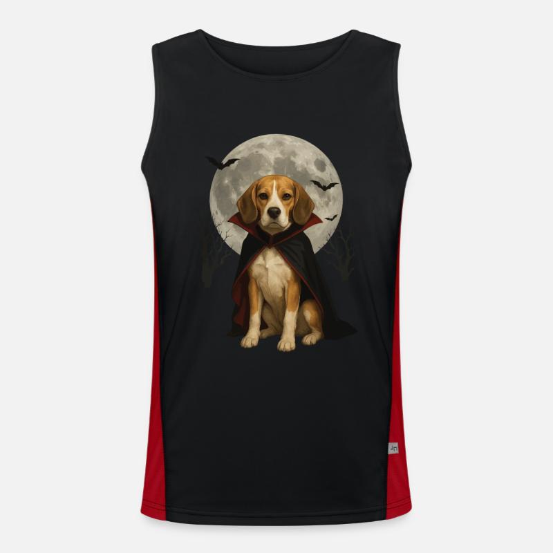 Beagle - Funktionelles Kontrast-Tank Top für Männer  - Schwarz/Rot