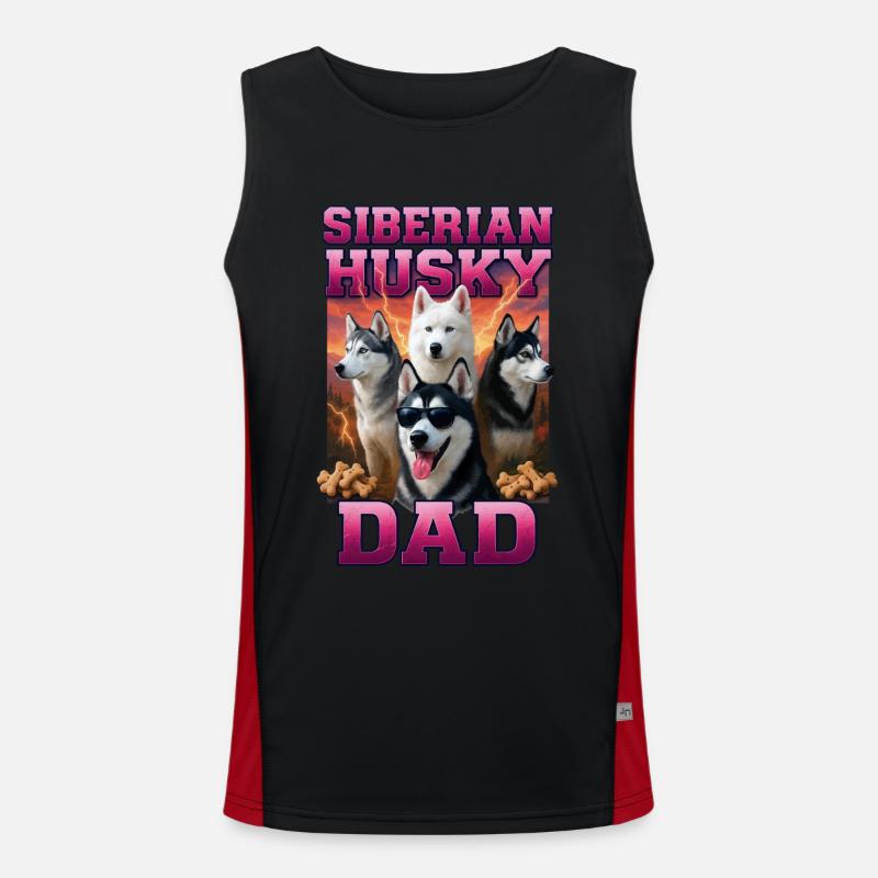 Sibirischer Husky Funktionelles Kontrast-Tank Top für Männer 
