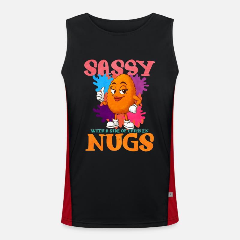 Chicken Nugget Funktionelles Kontrast-Tank Top für Männer 