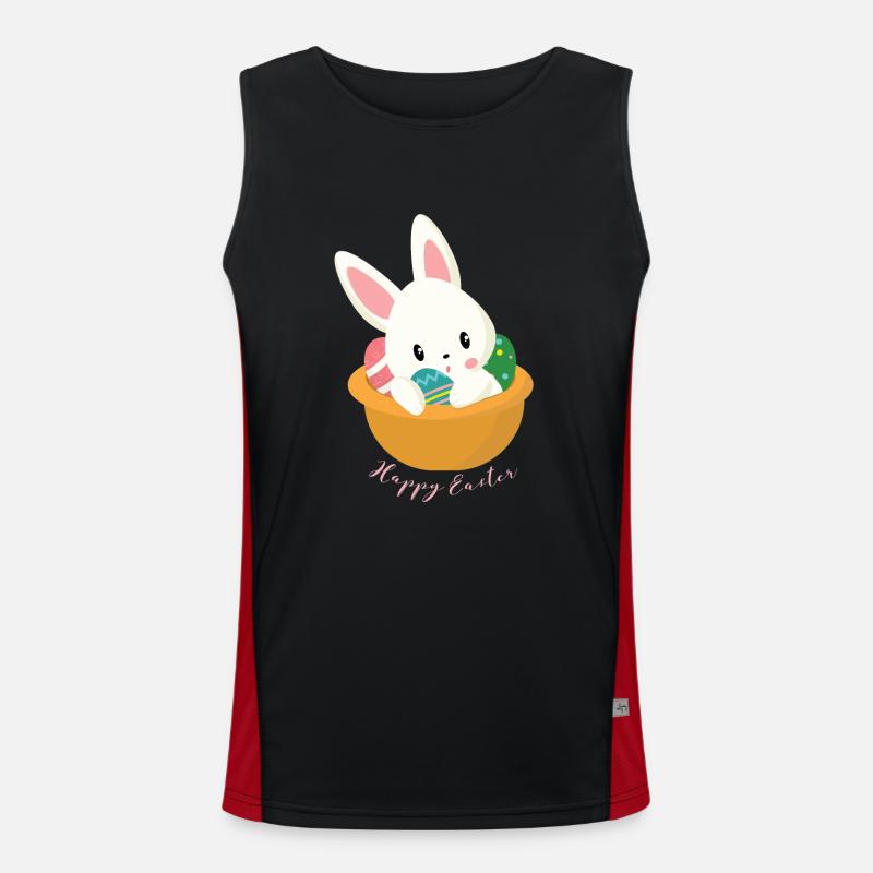 Easter - Men's Functional Contrast Tank Top  - black/red