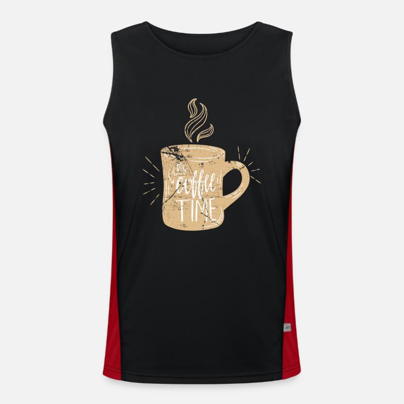 Kaffee Funktionelles Kontrast-Tank Top für Männer 