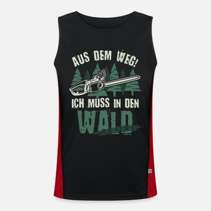 Aus dem Weg ich muss in den Wald Funktionelles Kontrast-Tank Top für Männer 