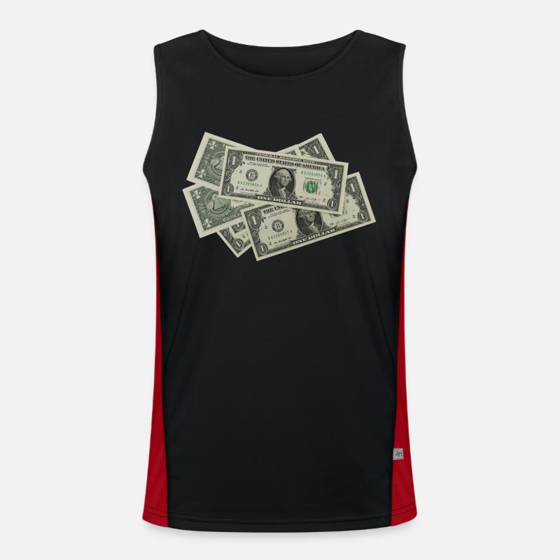 Dollar Scheine Funktionelles Kontrast-Tank Top für Männer 