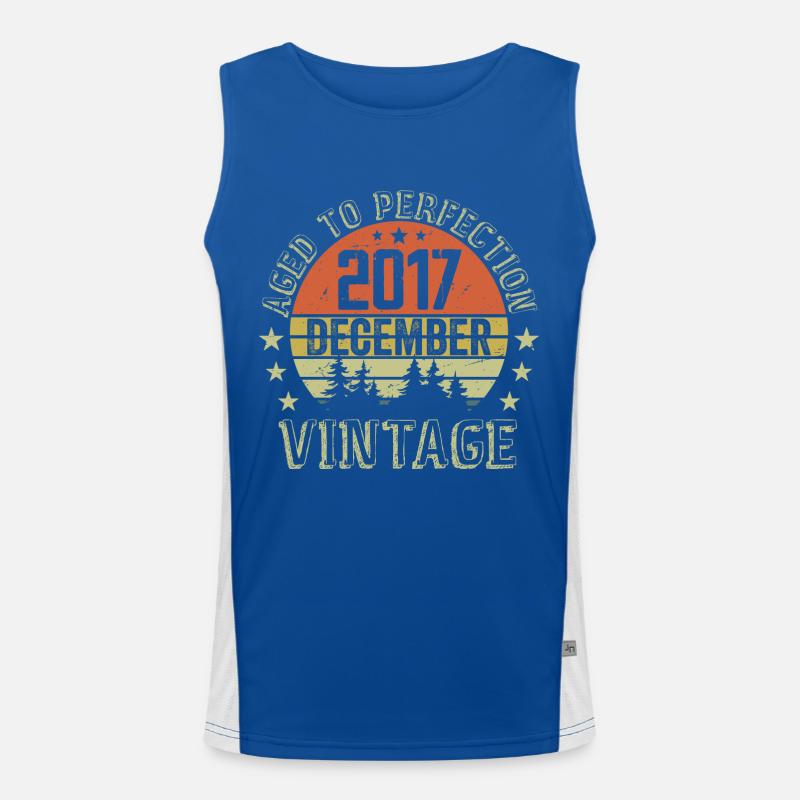 Retro Geburtstagsgeschenk - Geboren im Dezember 2017 Funktionelles Kontrast-Tank Top für Männer 