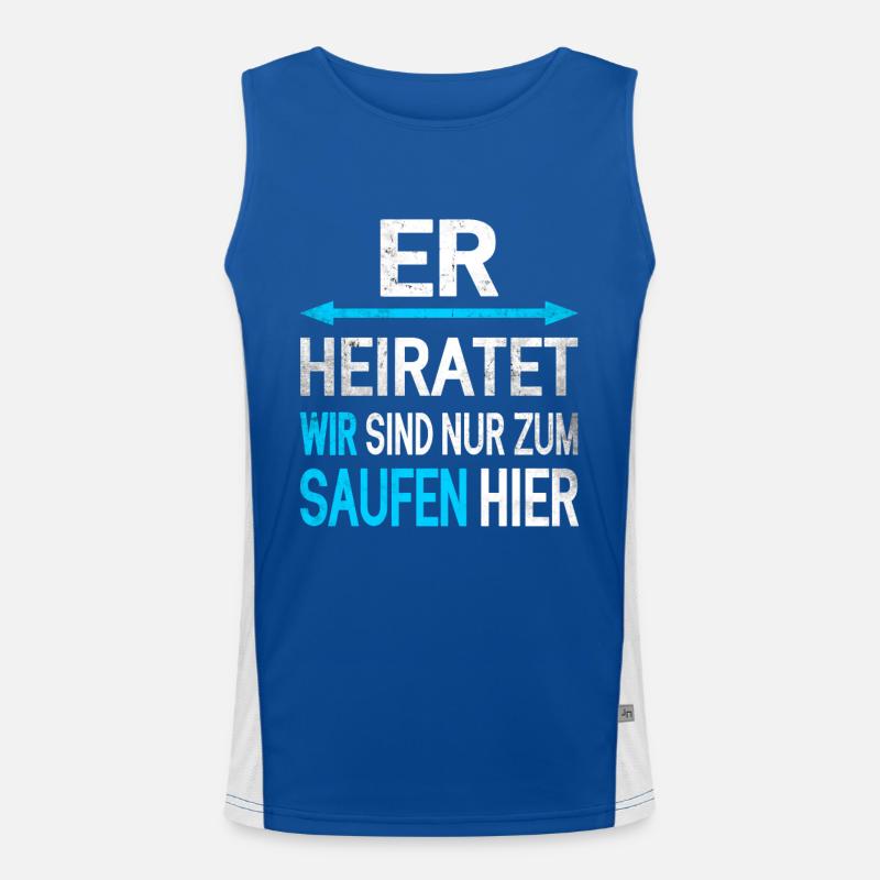 Lustiger Spruch Junggesellenabschied Funktionelles Kontrast-Tank Top für Männer 