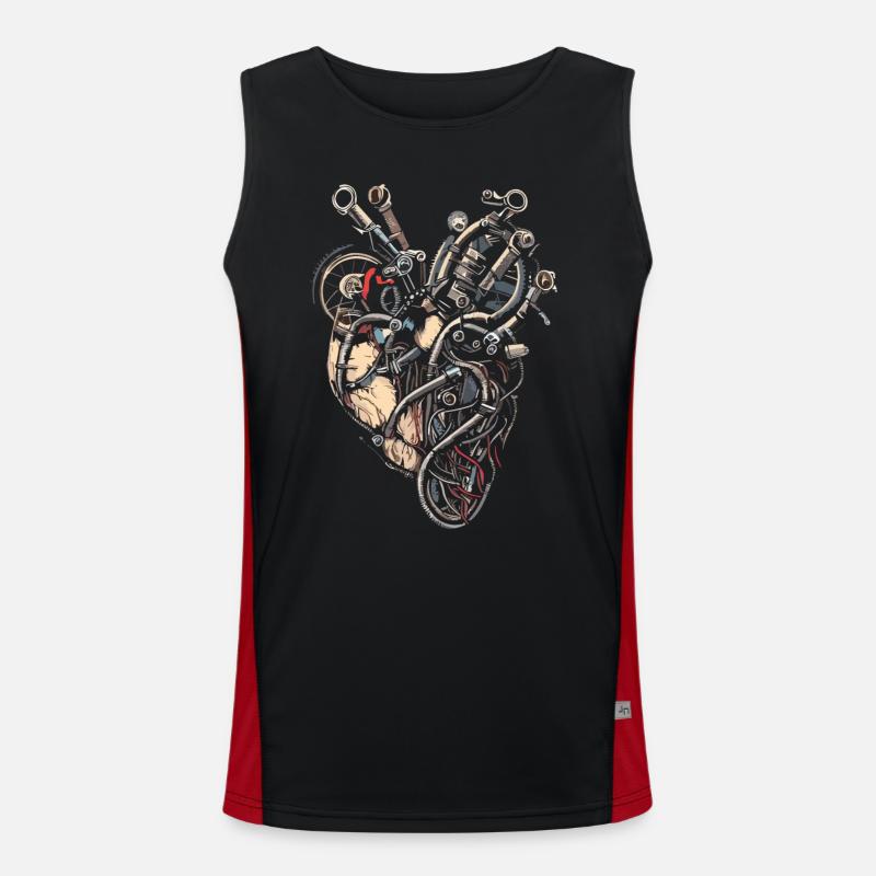 Mechanic Machines Heart Men's Functional Contrast Tank Top 