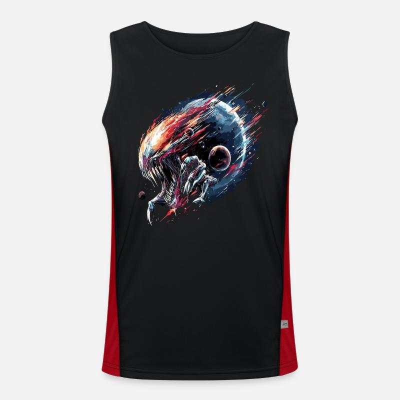 Alien Creature Planet Sci-Fi - Men's Functional Contrast Tank Top  - black/red