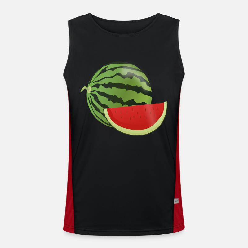 pastèque pastèque fruits végétariens1112 Débardeur respirant contrasté Homme 