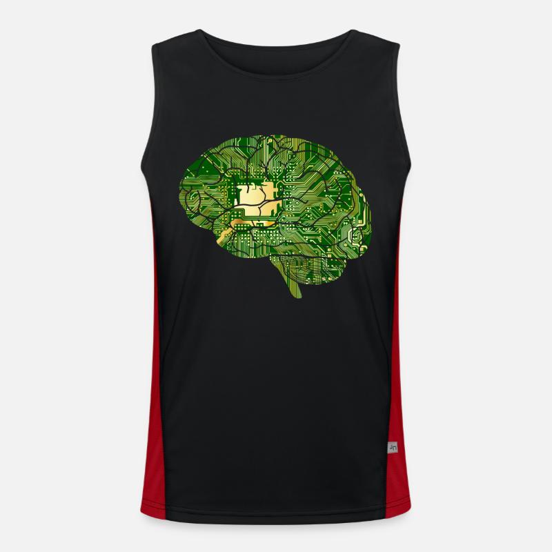 Brain Chip Funktionelles Kontrast-Tank Top für Männer 