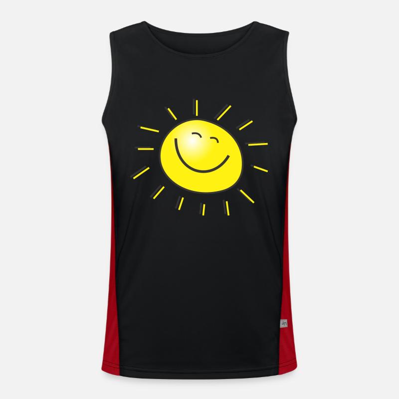 rainbow sun clouds weather rainbow sun cloud50 Men's Functional Contrast Tank Top 