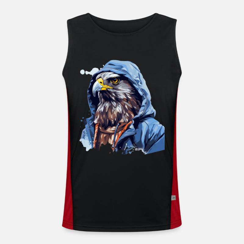 Street style hawk | Hawk lovers - Men's Functional Contrast Tank Top - black/red