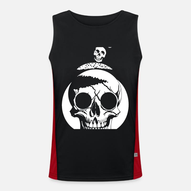 Horror Schädel Schädel Kunst Schädel Gothic Heavy Metal Funktionelles Kontrast-Tank Top für Männer 