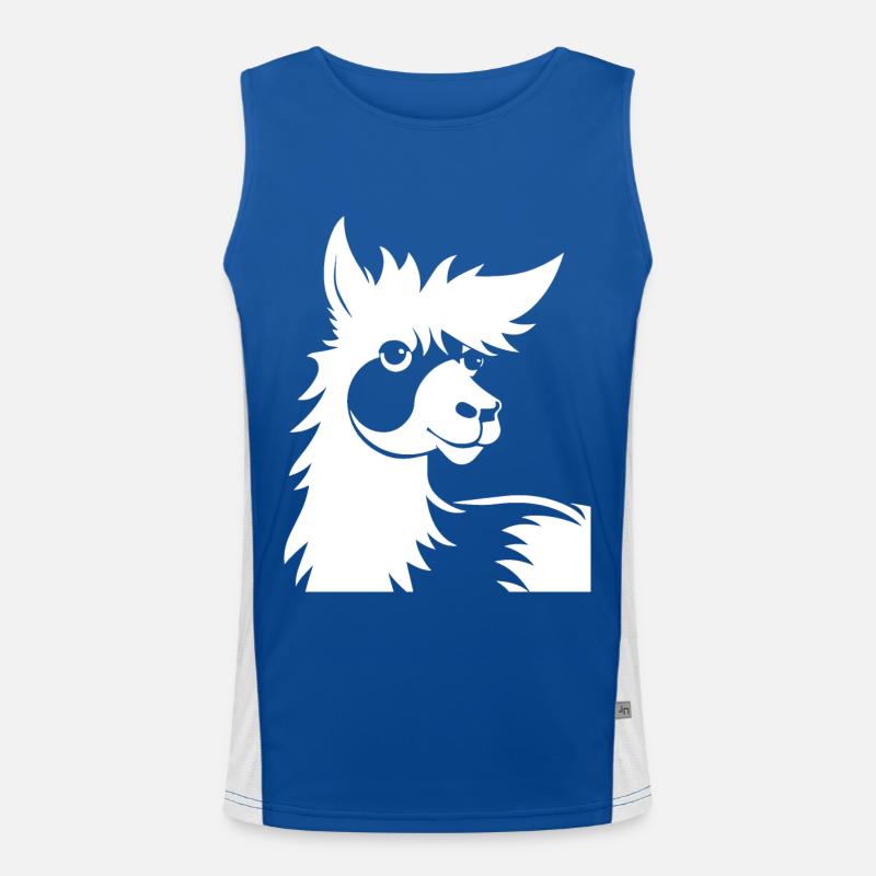 Funny Llama Silhouette Cheeky Fun Llamas Men's Functional Contrast Tank Top 