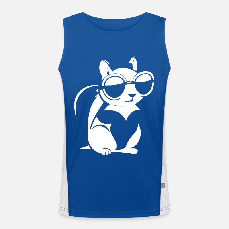 Funny Squirrel Wearing Sunglasses Squirrels Men's Functional Contrast Tank Top 