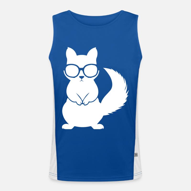 Funny Squirrel Wearing Sunglasses Squirrels Men's Functional Contrast Tank Top 
